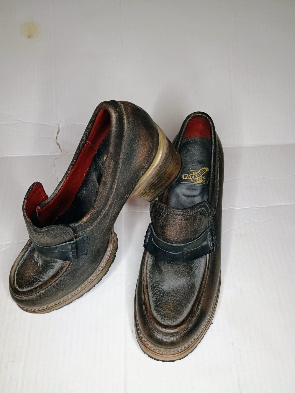 Freebird Bristol Women's Brown Leather Slip-On Dress Loafers Size 7